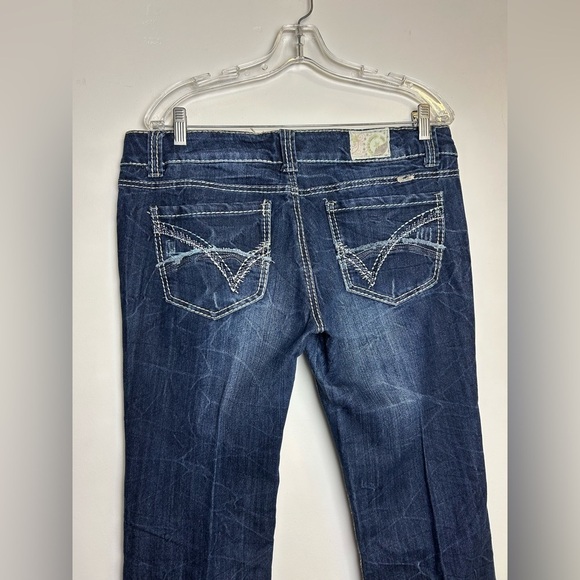 Vanilla Star Cowgirl Jeans Womens Size 13 Blue Washed Boocut Wide leg Mid Rise - Picture 3 of 14